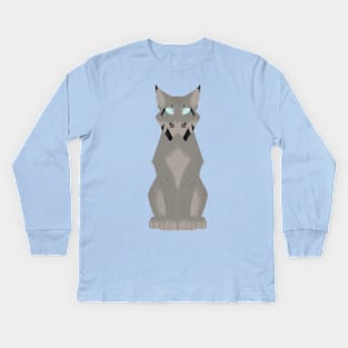 Minimalist Canadian Lynx Kids Long Sleeve T-Shirt